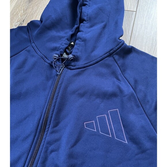 Adidas Game and Go Full Zip Men's Size 2XL Blue Training Track Hoodie HZ3060 - Picture 4 of 9